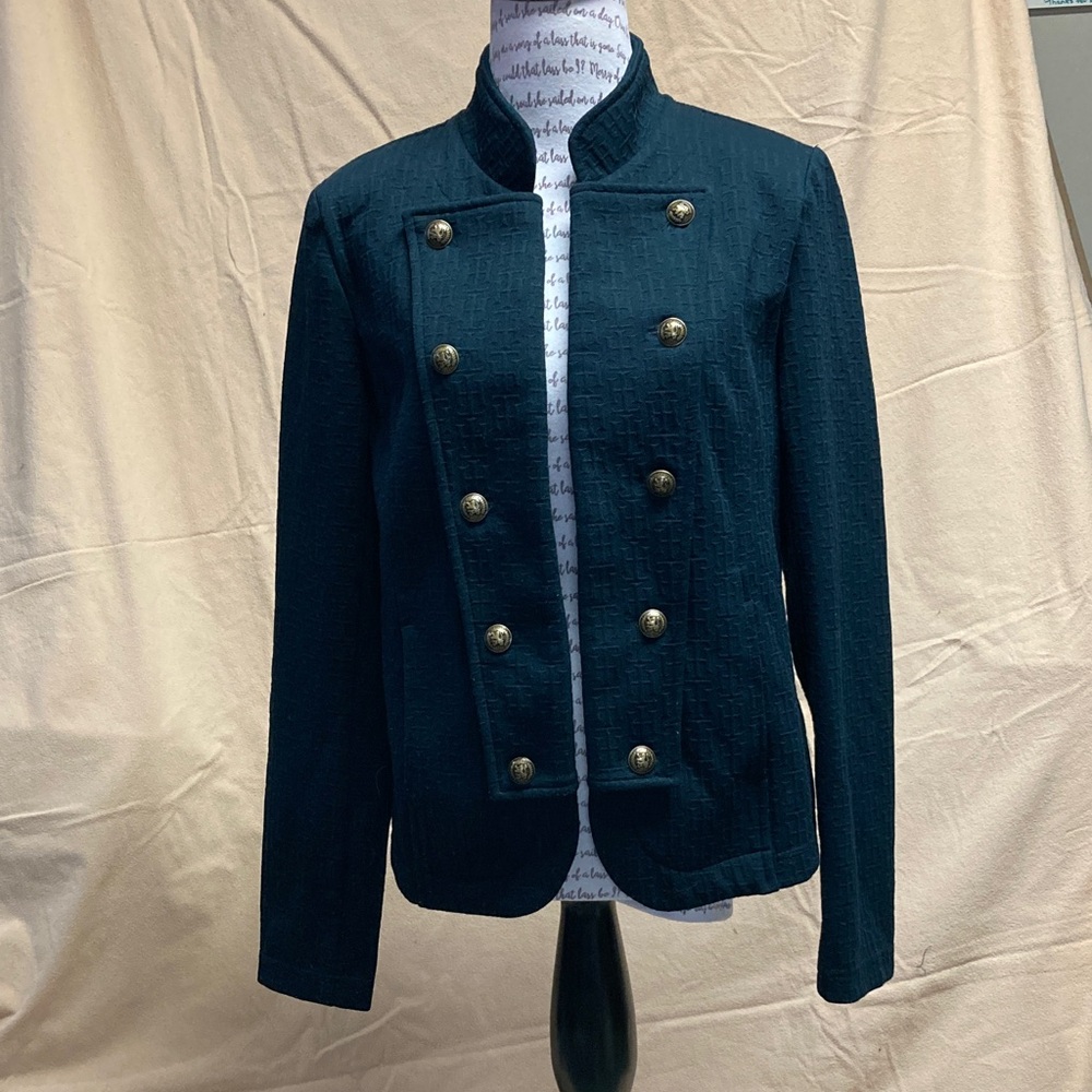Tommy Hilfiger Women’s Navy Knit Military Blazer size Small